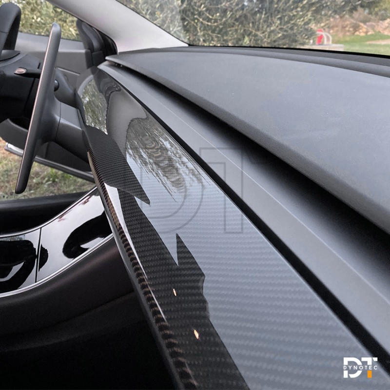 Cover de tableau de bord en fibre de carbone pour Tesla Model 3